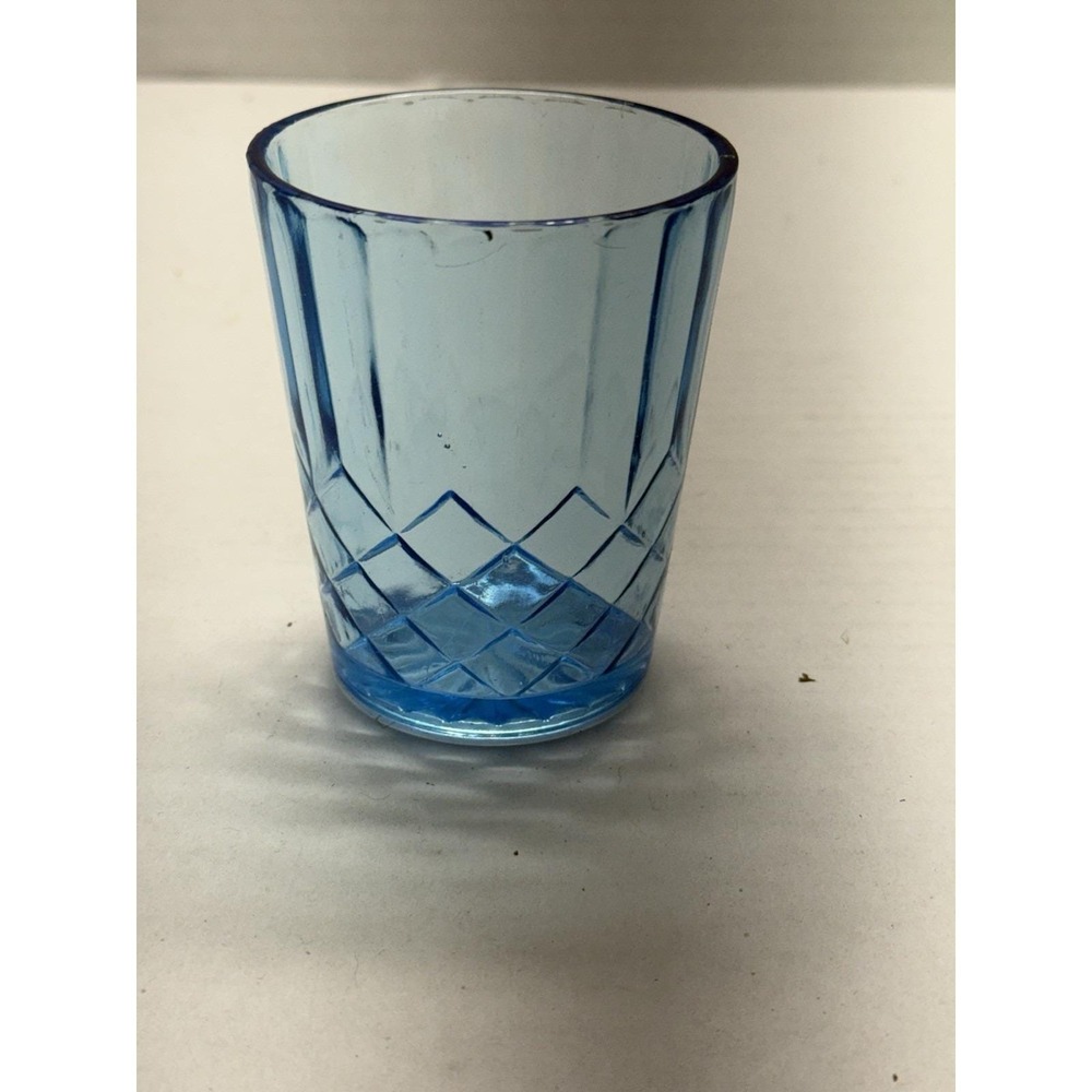 US Glass Aunt Polly Blue 3 3/4" Flat Tumbler Depression Glass